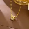 Colar de Aço Titânio Estilo Coreano Cintura Fina para Mulheres, Versátil, Moderno, Luxo Leve, Pingente de Diamante de Alta Qualidade, Corrente para Clavícula para Mulheres, Não Desbota