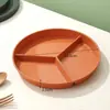 Prato redutor de gordura com três compartimentos com prato de acompanhamentos doméstico salada de macarrão bolinho prato de separação de frutas prato de sobremesa lanche