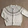 Cárdigan de punto Fair Isle de manga larga para hombre, estilo casual de otoño, suéter retro, prenda exterior, chaqueta de pareja de alta gama