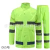 Traje de Lluvia Pantalones de Lluvia Traje Impermeable de Tráfico Doble Engrosado Adulto Dividido Poncho de Trabajo Reflectante