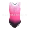 Ropa de Gimnasia Infantil de Alta Elasticidad con Gradiente y Diamantes Calientes, Ropa de Gimnasia, Ropa de Baile Infantil, Ropa de Presentación, Maillot, Ropa de Práctica
