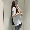 Polo de Verano de Manga Corta para Mujer TB con Cuello de Solapa Manga Corta Casual Combinable para Parejas Hombres y Mujeres Polo Básico de Cuatro Rayas