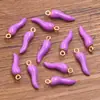 10 Colores 5x19mm Accesorios de Joyería de Aleación para Manualidades Encanto de Planta Esmaltada Dorada Kc Colgante Pequeño de Pimienta 3D