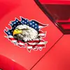 Pegatina de Coche Bandera Americana Águila Americana con Lágrima 3D Tema Patriótico Pegatina Decorativa para Carrocería de Coche Impermeable Protector Solar