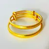 Pulsera de Anillo Liso Oro Arena Método Antiguo Bebé Bebé Luna Llena Oro Simulado No Descolorante Pulsera de Empuje y Tirón para Niños Regalo de Un Año
