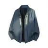 Chaqueta Funcional Repelente al Agua Han Lu para Hombre de Otoño para Exteriores, Cremallera de Bloque de Color, Reflectante, Ropa Deportiva Casual Holgada