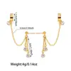 Pendientes de Clip para Oreja de Mujer Versátiles de Cadena Metálica con Borla y Colgante de Pedrería, Populares de Alta Gama, Lujo Ligero, Nicho, Transfronterizos Europeos y Americanos
