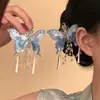 "Mariposa Descansando Alegría Clara" Nuevo Pasador de Pelo con Borla de Mariposa Estilo Chino para Mujer Pinza Lateral Accesorios para el Cabello Estilo Antiguo Tocado Qipao Pinza de Pico de Pato