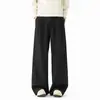 Calça Casual Customizada/Fluida Estilo Old Money para Homens e Mulheres Outono Solta com Sensação de Roupa de Trabalho Emagrecedora Perna Reta Calça Casual Cartão