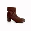 Botas Martin super macias de couro para mulheres, estilo britânico, versáteis, de salto alto, elásticas, botas que afinam, salto grosso, botas curtas retro de bico redondo