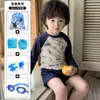 Traje de baño coreano de dos piezas para niños, nuevo traje de baño de manga larga protector solar de secado rápido, conjunto de natación de verano
