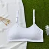 Roupa íntima para desenvolvimento de seios de meninas, colete esportivo para estudantes do ensino fundamental e médio, sutiã de algodão sem aro, roupa íntima anti-impacto