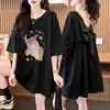 Ropa para Mujer Tallas Grandes 2024 Nuevo Verano Diseño Holgado Nicho Lazo Camiseta de Manga Corta Estilo Casual para Mujer
