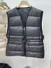 Colete de Penas Feminino Estilo Europeu Gola V Emagrecedor Outono/Inverno Novo Leve Estilo Coreano