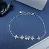Pulsera de Plata de Ley S925 Modelo Nuevo Flor Mariposa Transfronteriza para Mujer, Personalizada y de Moda, Incrustada con Circonita, Diseño Simple y Versátil