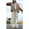 Pantalones casuales de espiga suaves talla grande 150 kg para hombre y mujer, finos de cintura alta de pierna ancha fluidos primavera/verano 2026