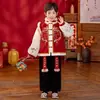 Roupa de Ano Novo para Meninos Inverno 2025 Novo Estilo Hanfu Festivo para Meninas Roupa de Ano Novo Infantil Conjunto de Roupa Formal para Bebê de Um Ano