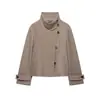 Fábrica de Ropa para Mujer Transfronteriza Venta al por Mayor 2026 Estilo Europeo y Americano Moda Casual Holgada Chaqueta de Doble Botón Superior Ropa de Abrigo