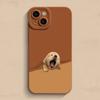 Capa protetora para celular Apple 15promax com estampa de Golden Retriever sonolento, desenho animado fofo para iPhone 14plus 13/12