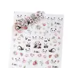 Arte de Uñas Rosa Estilo Japonés Celebración de Internet Popular Lindo Dibujo Animado Panda Bebé Pegatinas para Uñas Serie de Flores Estilo Nacional Pegatina Adhesiva Trasera