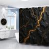 Serie Geometría de Mármol Impresión Digital de Alta Definición Cortina de Ducha de Poliéster Impermeable y Resistente al Moho Juego de Cuatro Piezas Cortina de Ducha Suministrada Directamente de Fábrica