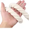 Cuerda Decorativa Gruesa de Cáñamo, Cuerda de Atar de Hilo de Algodón Colorido Envuelto en el Núcleo Hecho a Mano para Bricolaje, Cuerda Trenzada de Algodón, Cuerda Blanca Absorbente
