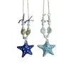 Collar de Cuerda Trenzada Cerámica con Concha de Estrella de Mar para Mujer 2026 Nuevo Estilo de Resort Costero Cadena para Clavícula Accesorio Largo Ajustable