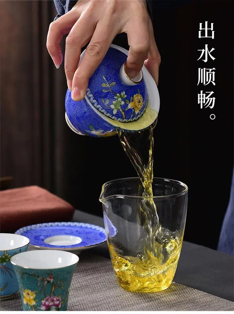 手工掐丝扒花茶具