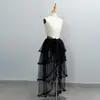 Moda Plisada Estilo Pastel Cosplay Anime Hada Falda Tutú con Malla Cintura Alta Irregular Falda de Tul Longitud Media con Cola Larga