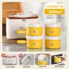 Lonchera Térmica con Contenedor Interior de Cerámica Apto para Microondas, Lonchera Tipo Bento de Nuevo Estilo para Estudiantes y Trabajadores de Oficina, Lonchera Portátil Multinivel con Taza para Sopa