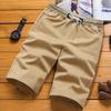 Shorts de Praia de Algodão Puro Nova Moda Shorts Cinco Pontos Comprimento Médio Soltos para Casa Casual Masculino Moderno