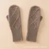 Guantes de Cachemira Pura 100% Calientes de Una Pieza Moldeados Jacquard para Otoño e Invierno, Guantes de Cachemira Tejidos Unisex
