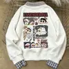 Moletom Casual Esportivo de Marca da Moda Falso Duas Peças Costurado Gola Polo Unissex Outono e Inverno Solto Versátil