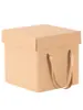 Caja de Regalo de Papel Kraft Caja de Embalaje Universal Estilo Retro Cuadrada Caja de Cartón Corrugado Caja de Cartón Rígido Caja Vacía Venta al por Mayor