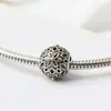 Huiyue nuevo retro DIY metal plata antigua con cuentas flor de seis pétalos pulsera redonda accesorios fábrica de cuentas al por mayor