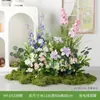 Arreglo de Flores Artificiales y Plantas Verdes HY-DS3 para Decoración de Fondo de Boda, Flor de Mesa, Decoración de Mesa de Comedor, Decoración de Flores Falsas de Lujo Ligero