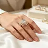 Joyería europea y americana Wish más vendida: anillo de lujo con incrustaciones de circonita de cobre para mujer, anillo de mujer más vendido para ventas transfronterizas, al por mayor