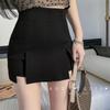 Culotes de Alfaiataria Profissionais Pretos de Cintura Alta para Mulheres, Verão Senhoras Linha A Cintura Alta Fenda Look Emagrecedor Versátil Casual Pernas Largas