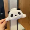 Presilha de Cabelo Fofa de Pelúcia de Panda para Mulheres, Grampo de Cabelo de Desenho Animado para a Parte de Trás da Cabeça, Acessório de Cabelo para Outono e Inverno