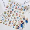 Pegatinas para Uñas de Conejo Retro Originales 5D en Relieve Marco de Fotos Conejito Pegatinas de Arte para Uñas DIY Joyería Estilo Aa
