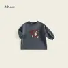 Nova Camiseta de Algodão de Manga Longa para Bebês Grandes, Blusa de Outono para Meninos, Roupa de Outono para Bebês, Camiseta Básica de Primavera e Outono para Meninas