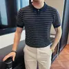 2026 Nueva Camisa Polo de Punto Transpirable de Manga Corta para Hombre, Camiseta Trendy de Lujo Ligero de Media Manga para Hombre