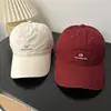 Boné de Baseball Bordado Estilo de Rua Americano para Mulheres com Circunferência de Cabeça Grande, Emagrecimento Facial, Aba Pequena Curva, Proteção Solar, Boné Simples de Sarja de Algodão Lavado para Homens