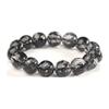 Cabello negro natural Titanio cristal Cuentas redondas de cristal Pulsera de anillo único DIY original hecho a mano para hombres y mujeres Simple fresco moda generoso