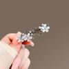 Acessórios de cabelo requintados de olho de gato grampo de cabelo de metal com flor para mulheres verão simples franja lateral grampo de cabelo meio laço grampo de cabelo