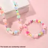 Set de Joyería de Sirena Estilo Europeo y Americano Transfronterizo, Collar de Cuentas Acrílicas de Sirena Colorido, Pulsera, Set de Joyería para Niñas