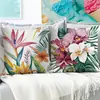 Flores y Pájaros en el Verano Tropical, Flores de Hibisco, Funda de Almohada Temu Transfronteriza, Funda de Almohada para Oficina y Dormitorio