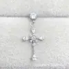 Pendientes de Aro Grandes con Colgante de Cruz de Aleación de Titanio Astmf-136 Titanio G23 Rosca Interna Zirconia Studs para Labio Joyería Cabeza