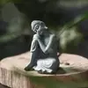 Estatua de Buda de Piedra Arenisca Verde Artesanías Decoración de Acuario Paisajismo Adornos de Resina Decoración de Entrada del Hogar Zen Nuevos Adornos Chinoseríe