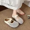 Zapatos de Mujer Talla Grande 35--40 Tejidos Calados Mary Jane Puntera Cerrada Pantuflas Mujer 2026 Sandalias Mula Perezosa de Correa Única